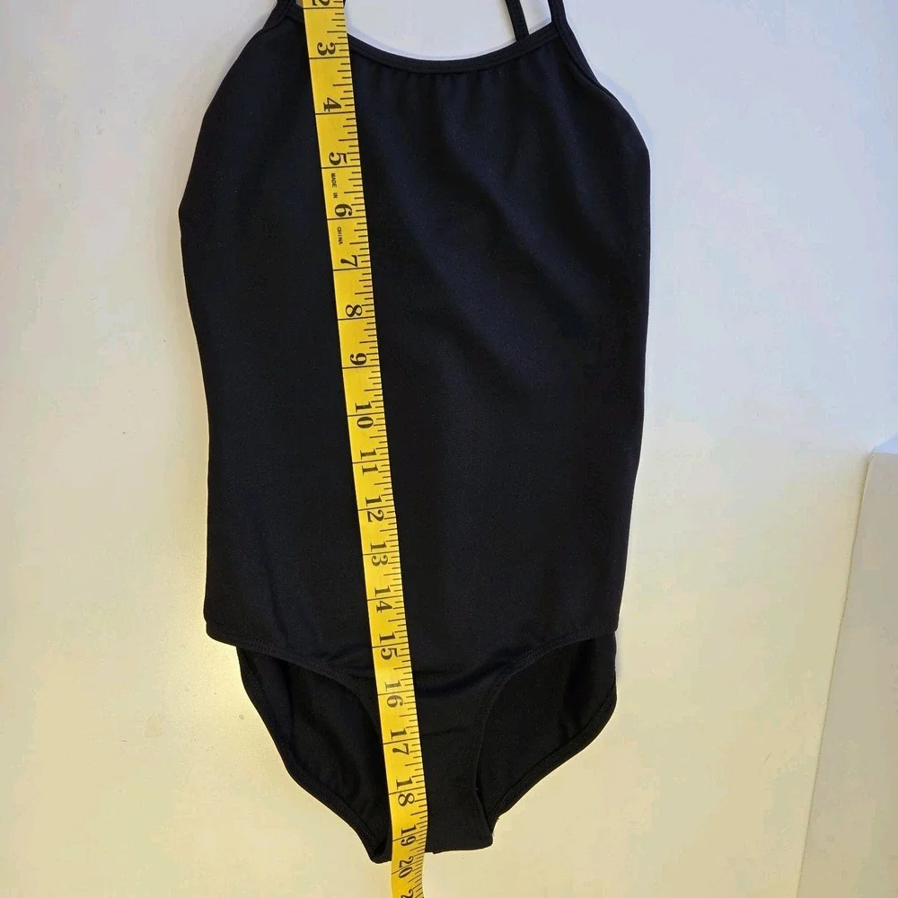 Bloch Parem Caimi Leo‎ Microlux Camisole Black Leotard Girls Size Size 9-10 New